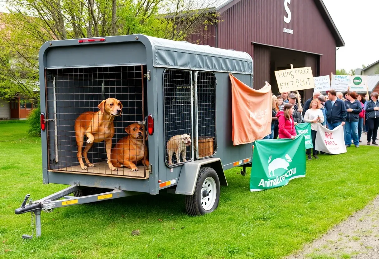 Trailer used for animal transport at an animal rescue facility in Owasso