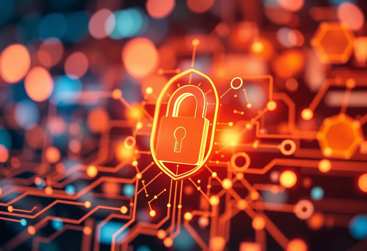 Abstract image illustrating fintech and mobile banking security concepts.