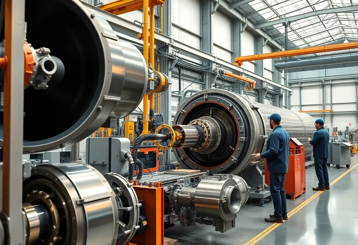 Modern manufacturing facility producing aerospace alloys
