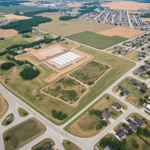 Aerial view of the proposed data center site in Yukon, Oklahoma