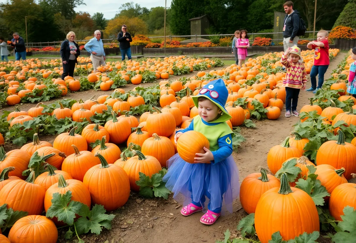 Children in costumes at the Oklahoma City Halloween pumpkin patch