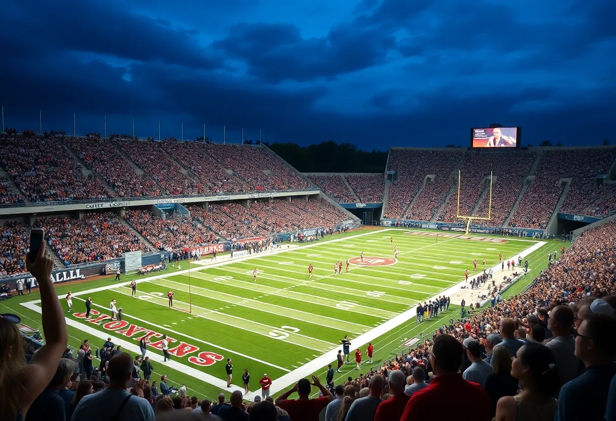 Rose State College football team in action during a game