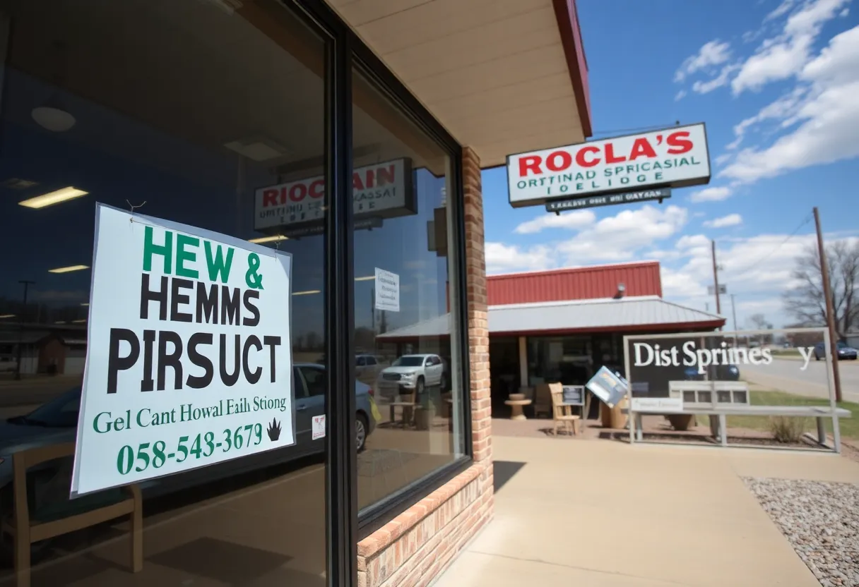 Exterior of a Sand Springs dispensary specializing in hemp products