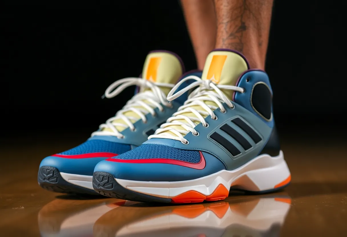 SHAI 001 signature sneakers displayed on a pedestal