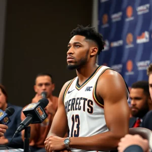 Shai Gilgeous-Alexander discussing priorities at a press conference