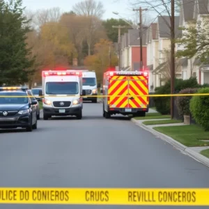 Police investigation at Shelton Apartments after a shooting incident.