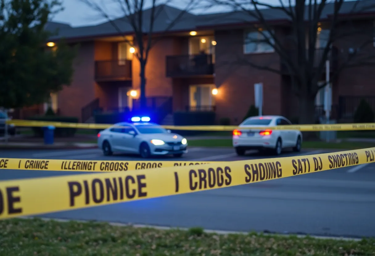 Police at Shelton Apartments investigating a shooting incident