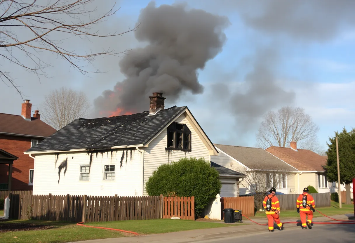 House fire in Southwest Oklahoma City with firefighters on the scene