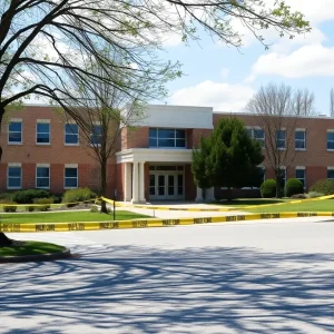 Police presence outside Star Spencer High School during lockdown