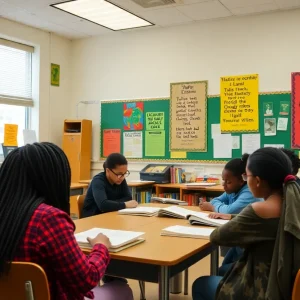 Students participating in a literature workshop focused on Ralph Ellison