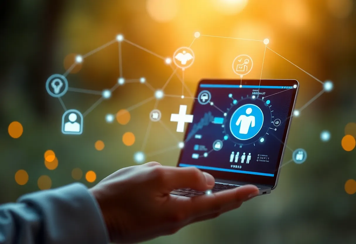 Graphic representation of telehealth services for rural areas