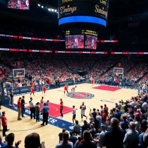 Oklahoma City Thunder players during a game against the LA Clippers