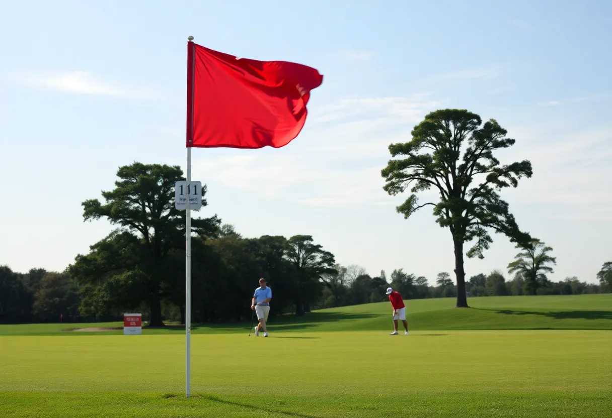 Golfers competing in the Dale McNamara Invitational at Tulsa Country Club
