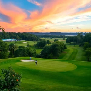 Golfers playing at the Tulsa Regional Golf Tournament