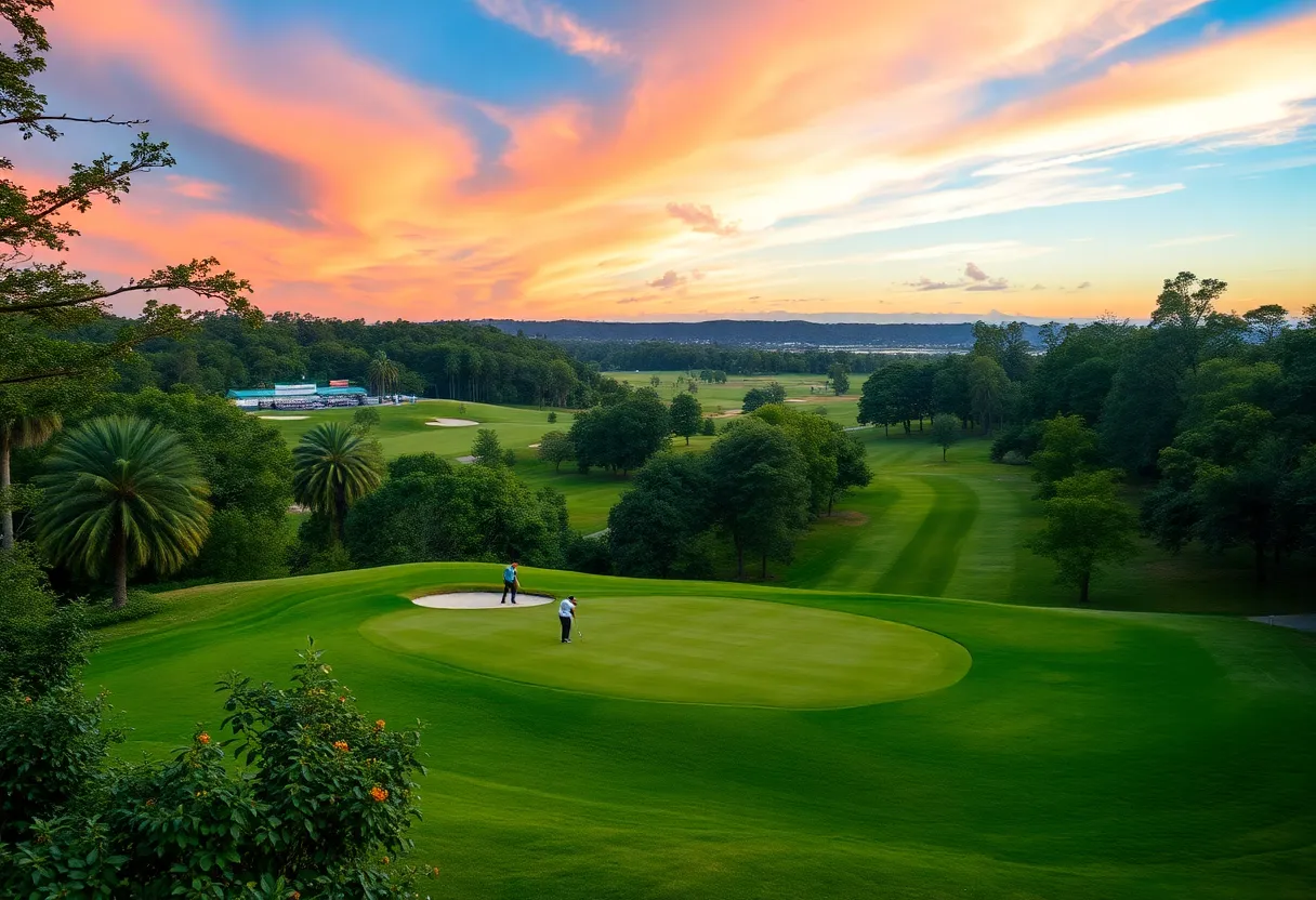 Golfers playing at the Tulsa Regional Golf Tournament