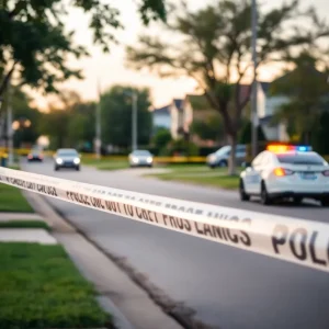 Police presence in a residential area of Tulsa following a shooting incident.
