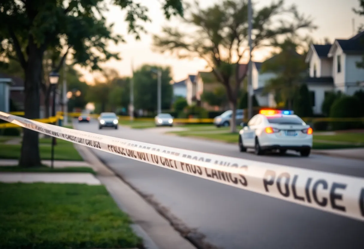 Police presence in a residential area of Tulsa following a shooting incident.