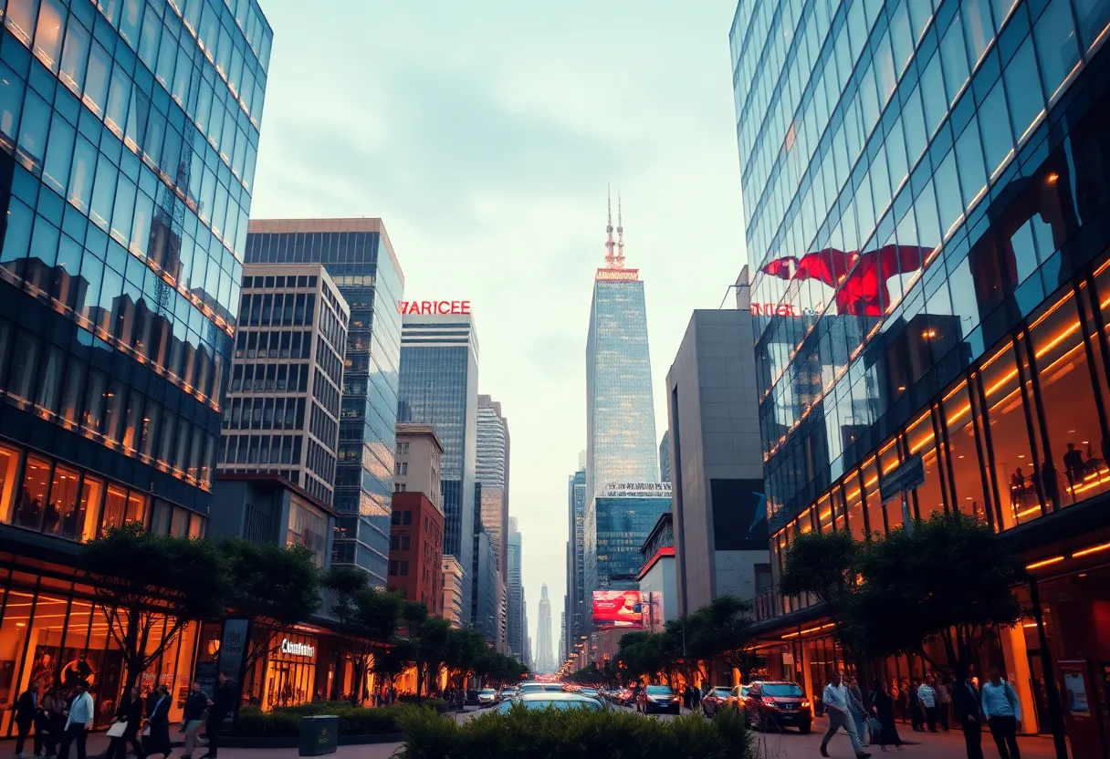 A cityscape representing startup culture in Tulsa.