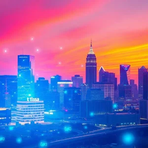 A skyline view of Tulsa symbolizing the growth in technology sector investments.