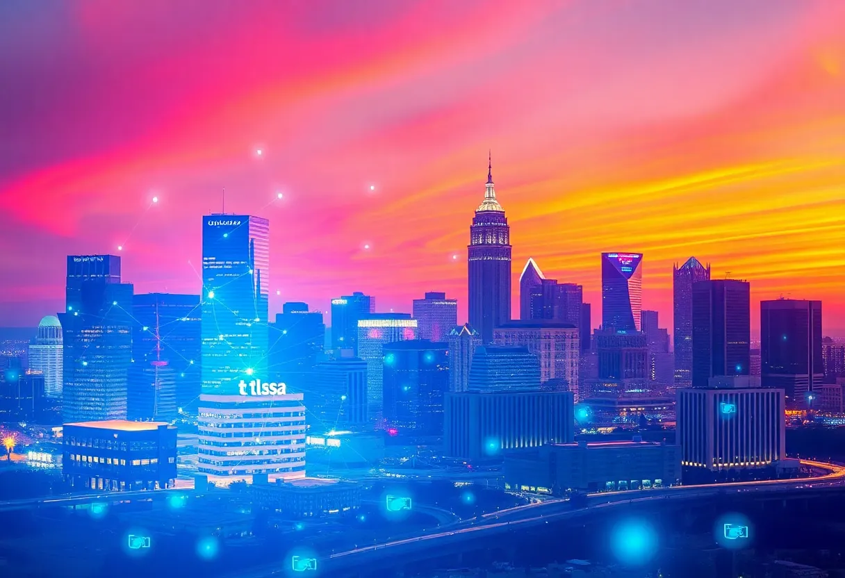 A skyline view of Tulsa symbolizing the growth in technology sector investments.