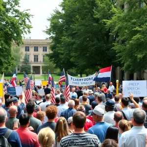 Crowd at Turning Point USA event at the University of Oklahoma