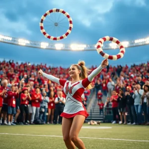 Twirler performing at game celebration