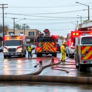 Emergency crews repairing a water main break in northwest Oklahoma City