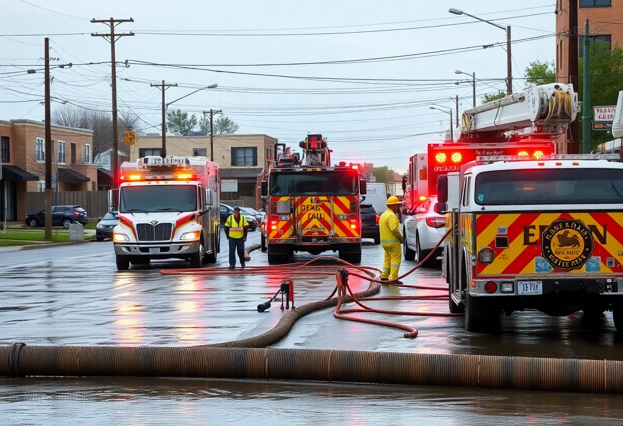 Emergency crews repairing a water main break in northwest Oklahoma City