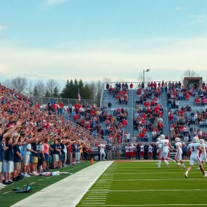 Scene from Bixby Spartans playoff game against Broken Arrow Tigers
