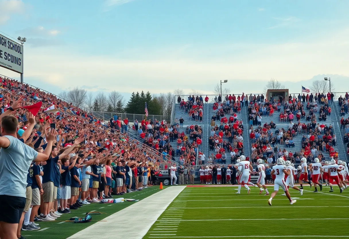 Scene from Bixby Spartans playoff game against Broken Arrow Tigers
