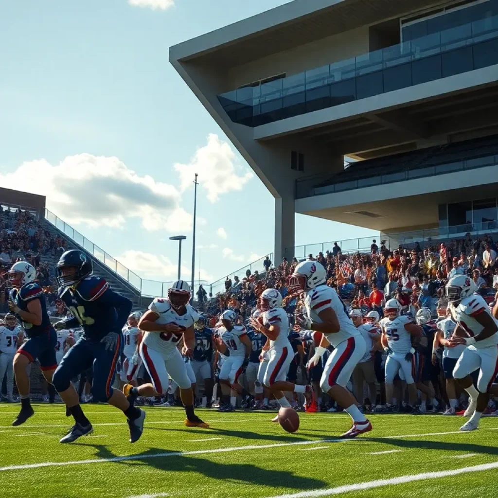 Carl Albert Titans celebrating their win in OSSAA 5A Semifinals