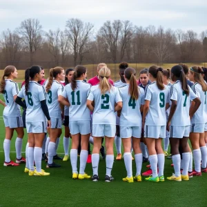 Oklahoma State Cowgirl Soccer team during training