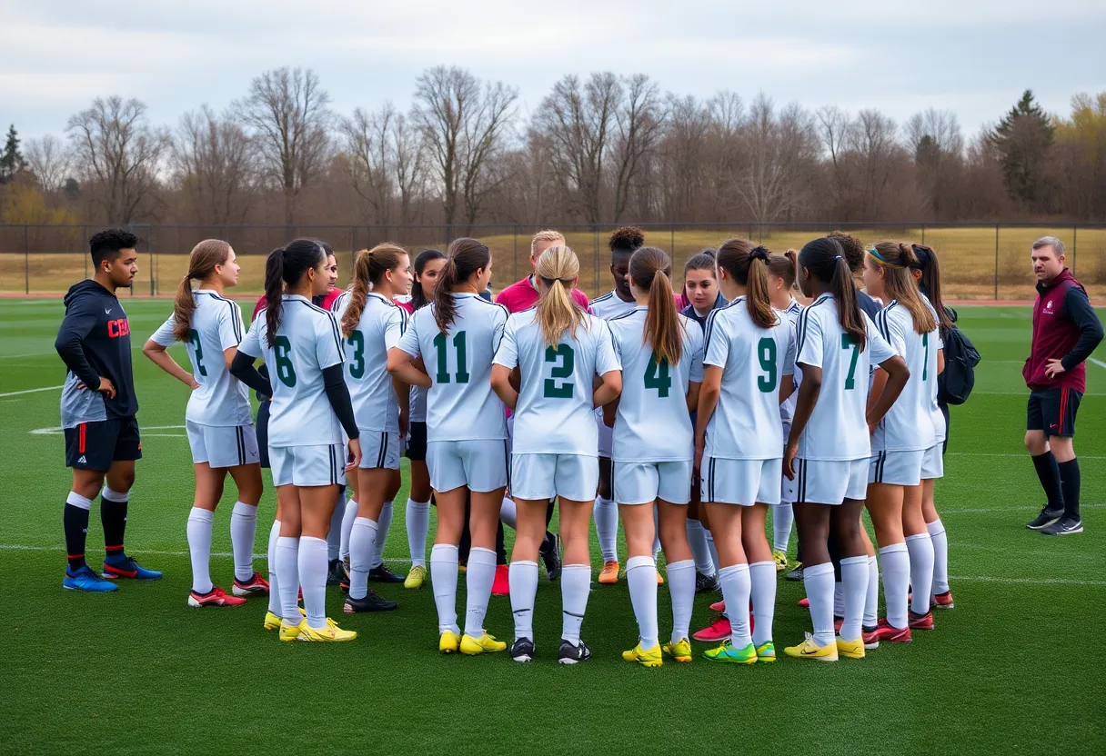 Oklahoma State Cowgirl Soccer team during training
