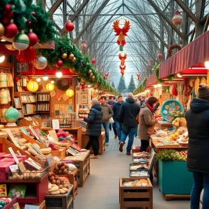 Shoppers exploring the Holiday Pop-Up Shops in Oklahoma City.