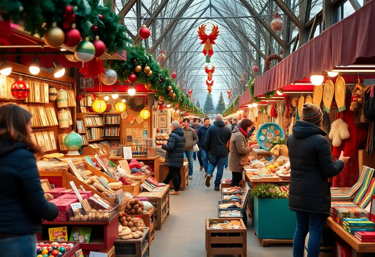 Shoppers exploring the Holiday Pop-Up Shops in Oklahoma City.