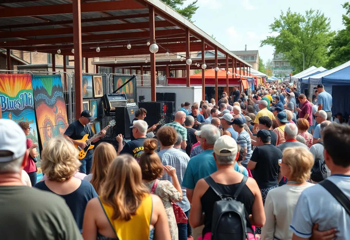 Crowd enjoying the Mojo's Blues Festival in Oklahoma City