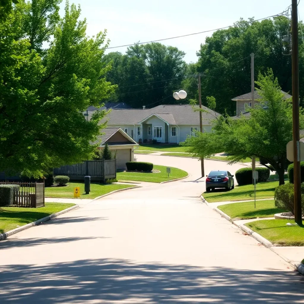 Residential area in Newalla, Oklahoma