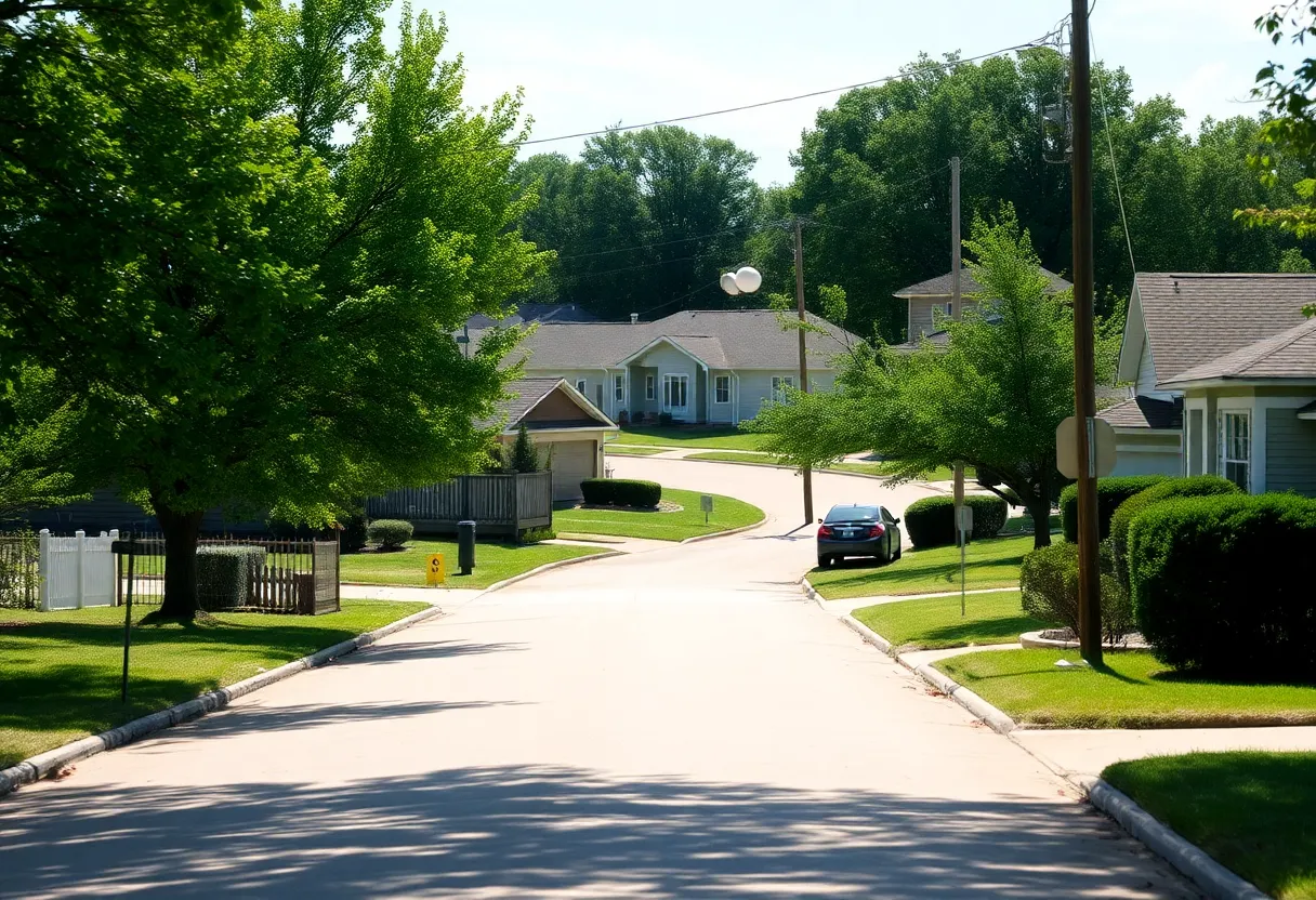 Residential area in Newalla, Oklahoma