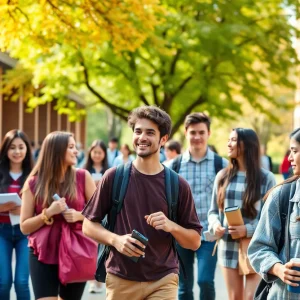 Students on campus at Northern Oklahoma College participating in academic activities.