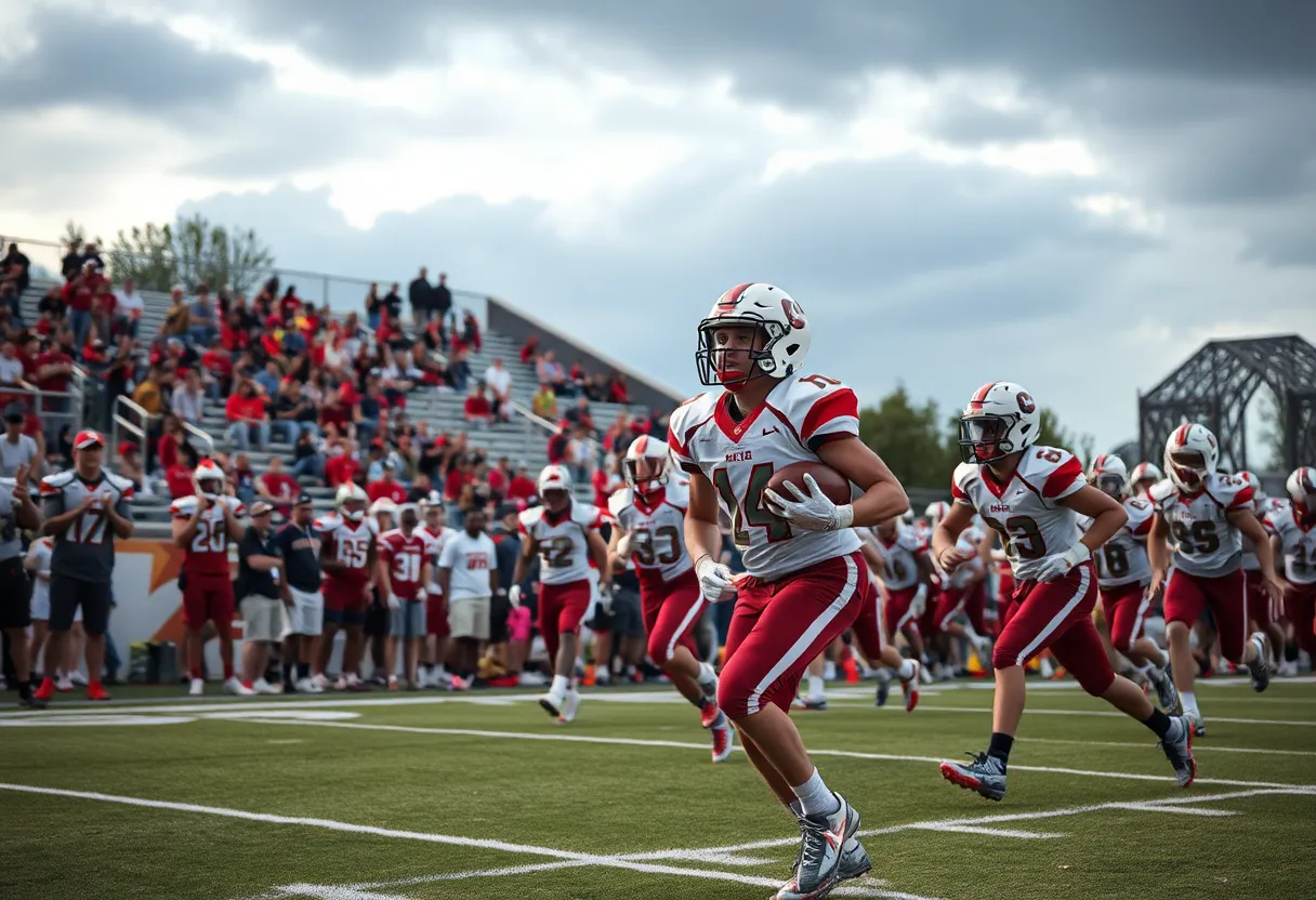 Okeene Whippets football team in action during a game.