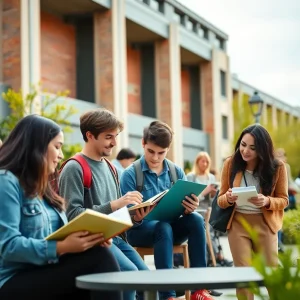 Students studying together on campus in Oklahoma City