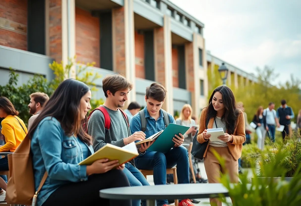 Students studying together on campus in Oklahoma City