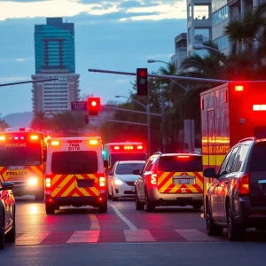 Emergency services responding to a traffic incident in Oklahoma City