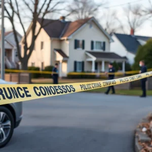Police investigating a shooting scene at a house party in Oklahoma City.