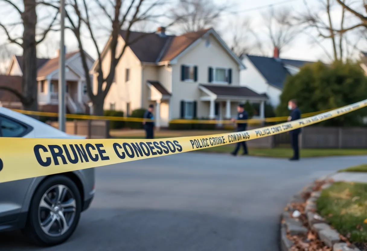 Police investigating a shooting scene at a house party in Oklahoma City.
