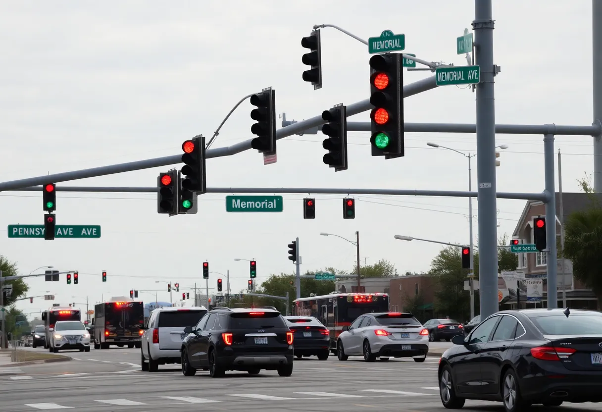Emergency response at an intersection in Oklahoma City