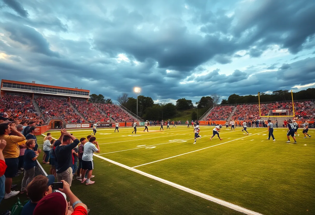 Scene from an Oklahoma high school football game during the semifinals
