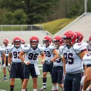 Oklahoma State football team practicing for their season finale