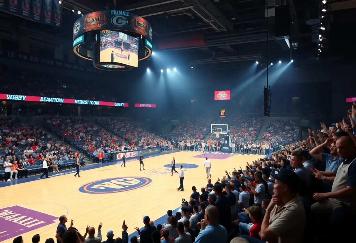 Oklahoma City Thunder vs Portland Trail Blazers basketball game atmosphere.
