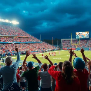 Allen Eagles football team celebrating during a game